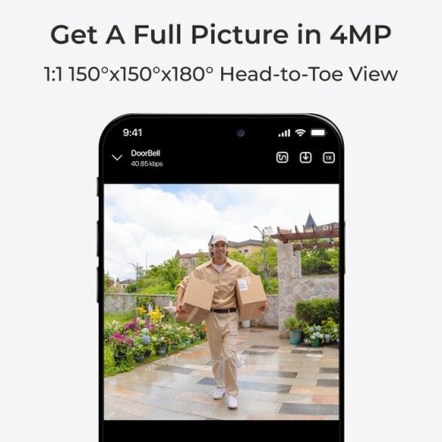 Reolink Wireless 2K Battery Video Doorbell Camera, 2.4/5 GHz WiFi, Person/Vehicle/Package Detection