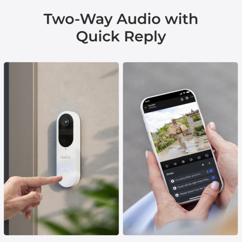 Reolink Wireless 2K Battery Video Doorbell Camera, 2.4/5 GHz WiFi, Person/Vehicle/Package Detection