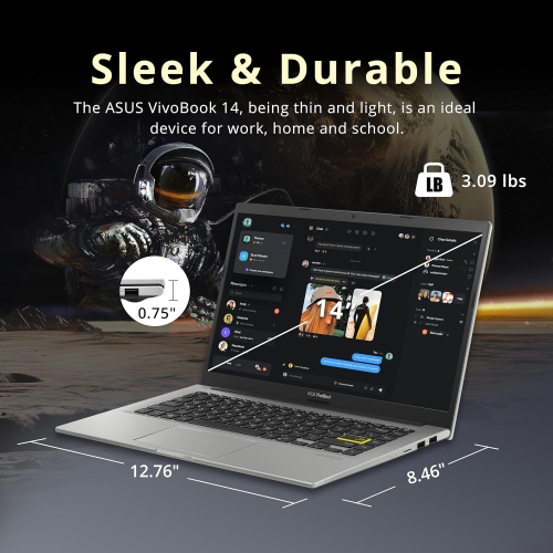 ASUS Vivobook 14" FHD Laptop, Intel i3-1005G1,288GB Storage, 4GB RAM, Chiclet Keyboard, Intel HD Graphics 610, Windows 11 Pro, White