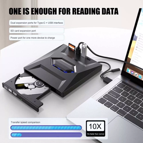 7in1 External USB 3.0 DVD CD RW Writer Drive Burner Reader Player For Laptop PC