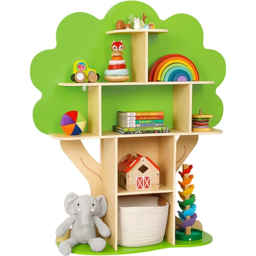 Image 1 de 6.. Étagère en forme d'arbre OOOK – Tablette inspirée par Montessori pour la chambre d'enfant, la salle de jeu ou la salle de classe.
