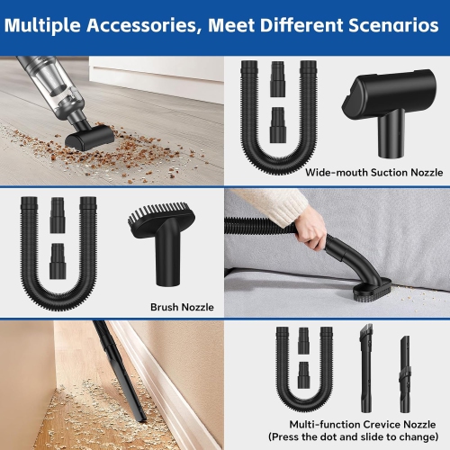 Handheld Car Vacuum Cleaner,Powerful Suction Portable Cordless Vacuum,Large Capacity Wireless Mini Vacuum with LED Light for Home Office Car Cleaning