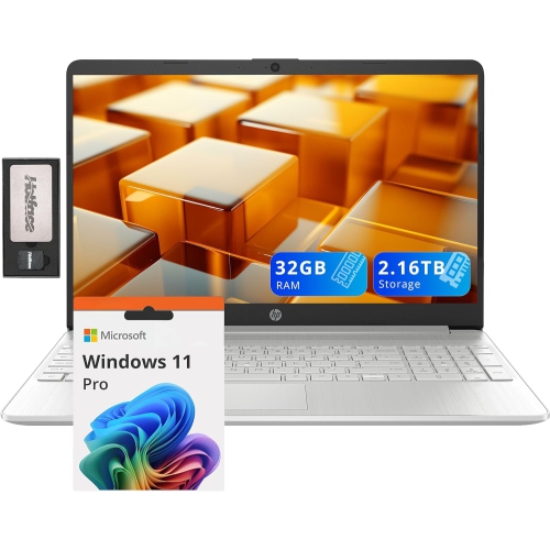 HP 15.6" FHD Laptop, Intel i3-1215U, 2.16TB Storage(2TB SSD+160GB Docking Station Set), 32GB DDR4 RAM, Intel UHD Graphics, Bluetooth, Wi-Fi 5, Win 11