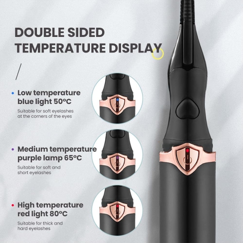 Heated Eyelash Curler Fast Heating,3 Heat Modes with USB Rechargeable,Electric Eyelash Curler,Natural Curling Long Lasting,Anti-Burn Eyelid