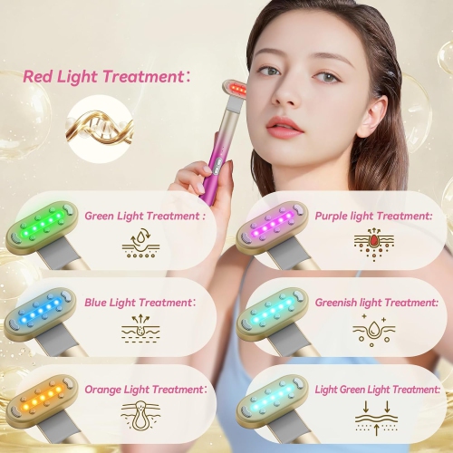 7 in 1 Red Light Therapy Device for Eyes Face Neck,Red Light Therapy Wand for Face Eye Skincare,Home Use Skincare Rejuvenation Tool