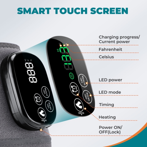 Red Light Therapy Knee Brace,Cordless Use Knee Massage for Pain Relief,660nm&850nm Rechargeable Near Infrared Light Therapy Device for Knee Elbow