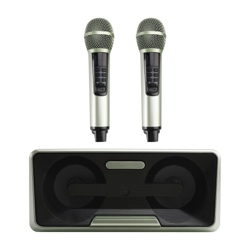 Wireless Bluetooth Speaker Dual Microphone Karaoke All-In-One Outdoor Portable