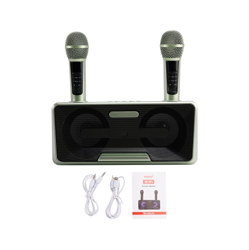 Wireless Bluetooth Speaker Dual Microphone Karaoke All-In-One Outdoor Portable
