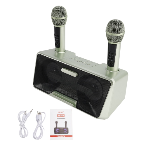 Wireless Bluetooth Speaker Dual Microphone Karaoke All-In-One Outdoor Portable