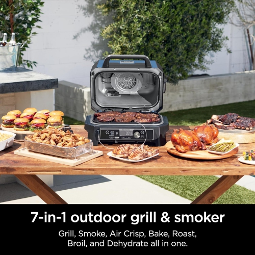 Ninja Woodfire ProConnect XL Outdoor Grill & Smoker, Wifi & Bluetooth, App Enabled, 7-in-1 Master Grill, BBQ Smoker, Outdoor Air Fryer, Premium Cover