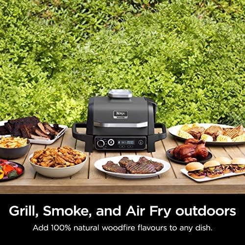 Ninja Woodfire 7-in-1 Outdoor Grill, Master Grill, BBQ Smoker, & Outdoor Air Fryer with Woodfire Technology, Ninja Woodfire Pellets, and Premium