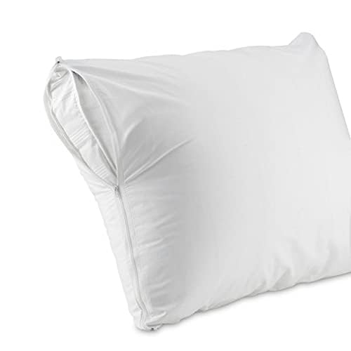 Canadian Linen Cotton Pillow Protector Full Zipper Encasement 20"x26" Standard 2 pack Soft Breathable Natural Cooling Fabric Bed Bug Proof Pillow