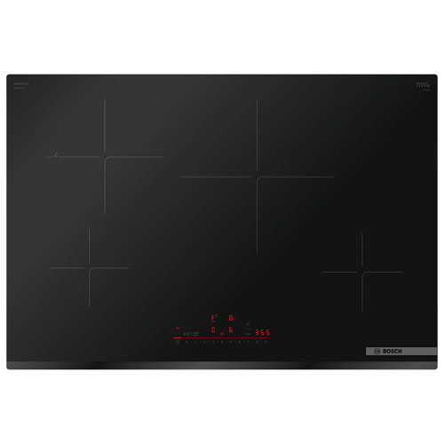 Surface de cuisson à induction de 30 po à 4 éléments de la série 800 de Bosch - Noir