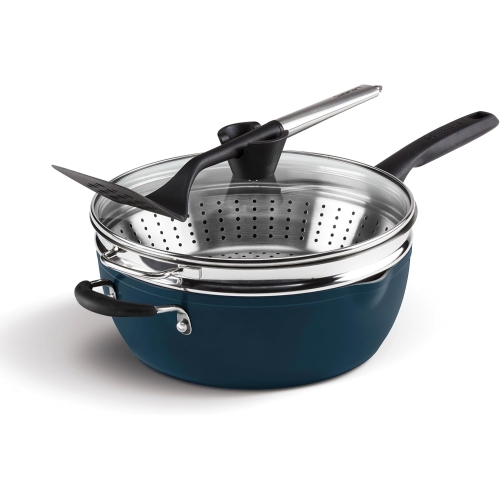 Image 1 of 3.. Cuisinart Multi-Purpose Non-Stick Pan, Includes 4.5 Qt. Pan w/Cover, Steamer, Slotted Turner