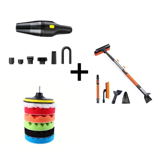 Portable Wireless Vacuum Cleaner, 42" Ice Scraper & Snow Brush, 7pcs Polishing Buffing Pads Kit