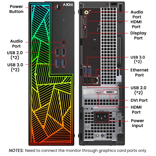 Refurbished - AXOII PRISM RGB Gaming PC Desktop Computer, Intel Core i7-6700 Upto 4.0GHz, GeForce GT 1030 2GB GDDR5, 16GB RAM, 512GB SSD, Wi-Fi,