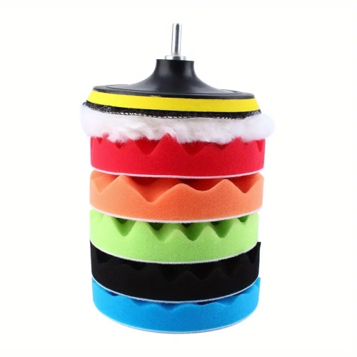 High-Power Car Vacuum Cleaner, 2-Pack Ice Scraper for Windshield, 6" Sponge Polishing Waxing Buffing Pads Kit