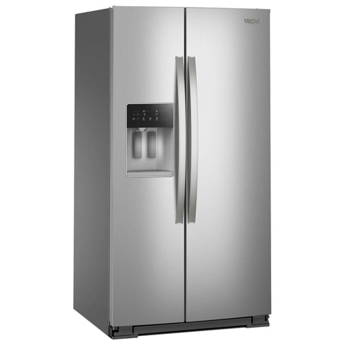 Whirlpool 36" 28.4 Cu Ft Side-By-Side Refrigerator w/ Water & Ice Dispenser - Fingerprint Resistant Stainless
