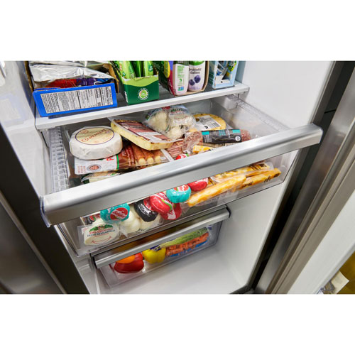Whirlpool 36" 28.4 Cu Ft Side-By-Side Refrigerator w/ Water & Ice Dispenser - Fingerprint Resistant Stainless