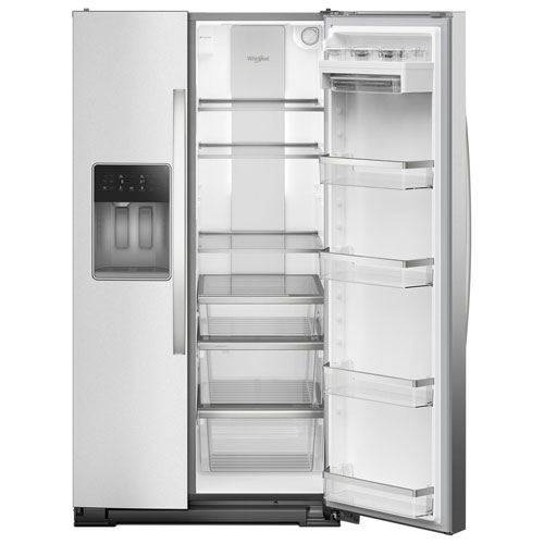 Whirlpool 36" 28.4 Cu Ft Side-By-Side Refrigerator w/ Water & Ice Dispenser - Fingerprint Resistant Stainless