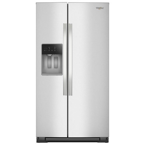 Whirlpool 36" 20.9 Cu Ft Side-By-Side Refrigerator w/ Water & Ice Dispenser - Fingerprint Resistant Stainless
