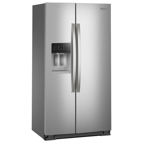 Whirlpool 36" 20.9 Cu Ft Side-By-Side Refrigerator w/ Water & Ice Dispenser - Fingerprint Resistant Stainless