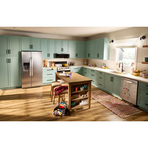 Whirlpool 36" 20.9 Cu Ft Side-By-Side Refrigerator w/ Water & Ice Dispenser - Fingerprint Resistant Stainless