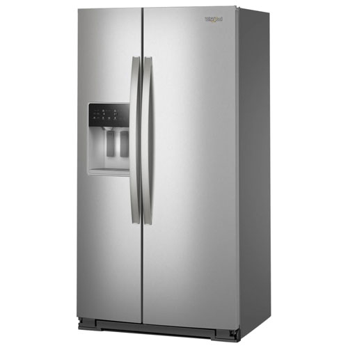 Whirlpool 36" 20.9 Cu Ft Side-By-Side Refrigerator w/ Water & Ice Dispenser - Fingerprint Resistant Stainless