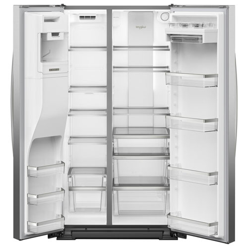 Whirlpool 36" 20.9 Cu Ft Side-By-Side Refrigerator w/ Water & Ice Dispenser - Fingerprint Resistant Stainless