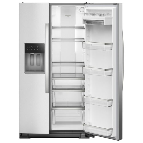 Whirlpool 36" 20.9 Cu Ft Side-By-Side Refrigerator w/ Water & Ice Dispenser - Fingerprint Resistant Stainless