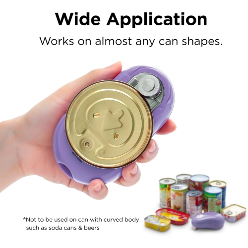 One Touch Can Opener: Open Cans with Simple Press of A Button - Auto Stop As Task Completes, Ergonomic, Smooth Edge, Food-Safe, Battery Operated Can