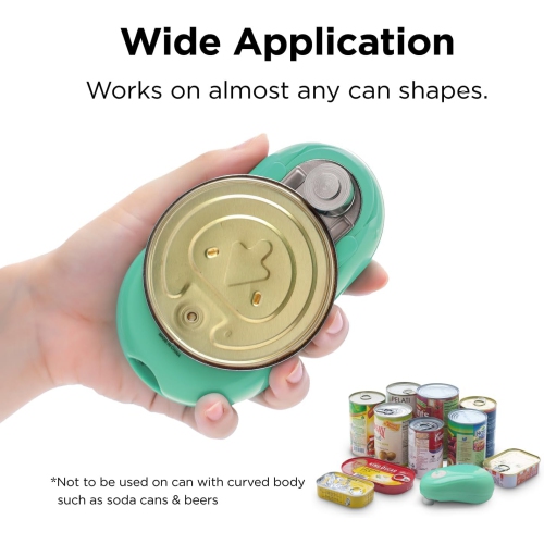 One Touch Electric Can Opener with Auto Shut-Off: Open Cans with Only One Push of A Button - Ergonomic, Smooth Edge, Food-Safe, Prime for Seniors