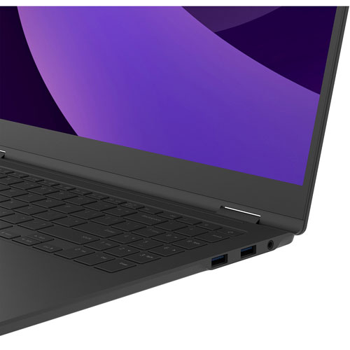 Portable à écran tactile deux-en-un de 16 po Gram de LG - Noir volcanique (Core Ultra7 255H d’Intel/mémoire vive 32 Go/disque SSD de 1 To)