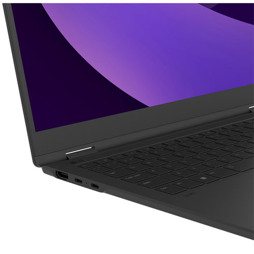 Portable à écran tactile deux-en-un de 16 po Gram de LG - Noir volcanique (Core Ultra7 255H d’Intel/mémoire vive 32 Go/disque SSD de 1 To)