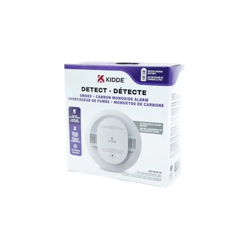 Tout nouveau - Détecteur de fumée et de monoxyde de carbone Kidde DETECT combiné, pile de 10 ans avec alertes vocales