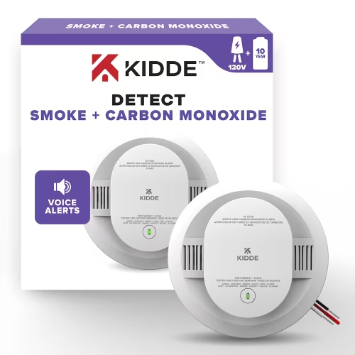 Brand New - Kidde Hardwired Combination Smoke and CO Alarm with Voice Alert and 10-Year Backup Battery (30CUA10-VCA)