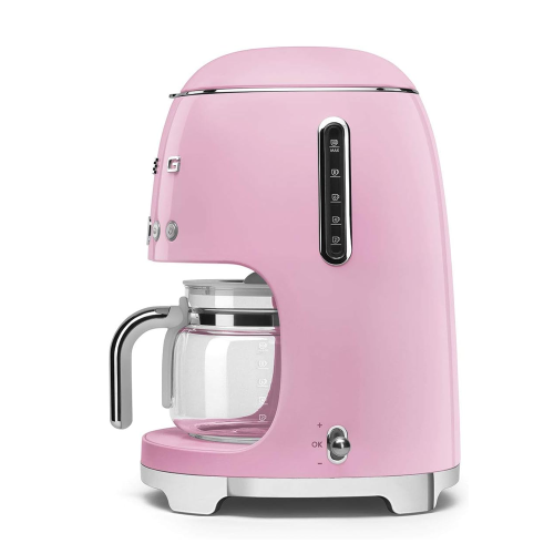 Open Box-Smeg 50's Style Programmable Drip Coffee Maker - 10-Cup DCF02PKUS - Pink