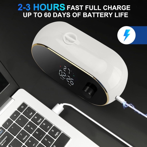 Automatic Soap Dispenser Foam Machine,Wall Mount Rechargeable Touchless Adjustable Auto Smart Electric Foaming Soap Dispenser with Clock for Kitchen