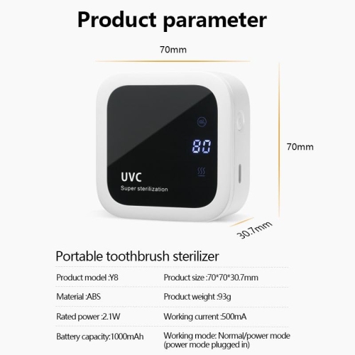 Portable Toothbrush Sterilizer Dryer,Stationary UV Toothbrush Box Suitable for Home and Travel