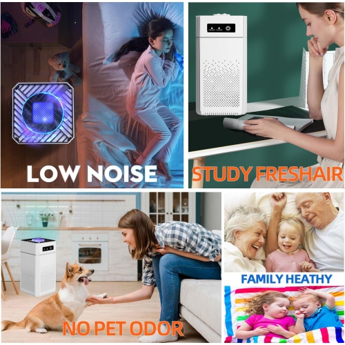 Air Purifier for Bedroom HEPA Air Purifier for Pet Smoke Pollen Dander Hair Smell Air Cleaner For Office Living Room