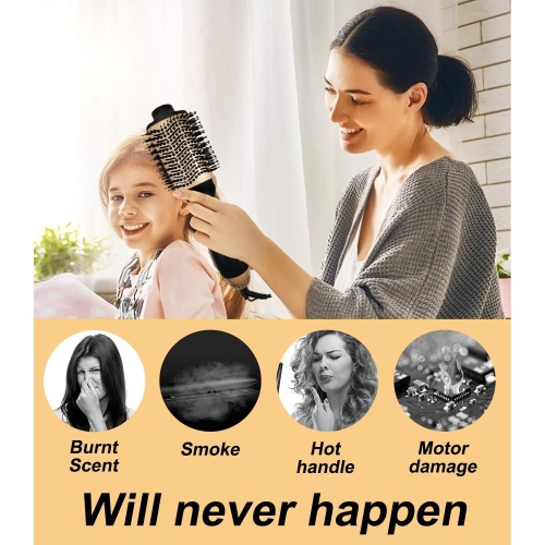 3 in 1 Hot Air Styler,Portable Electric Hair Dryer Curling Brush for Blow Drying,Curling,Straightening Hair