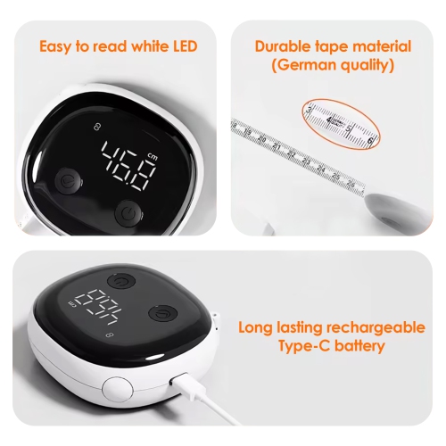 Smart Body Measuring Ruler with APP,LED Display Rechargeable Measuring Ruler for Fitness and Weight Loss Measurement