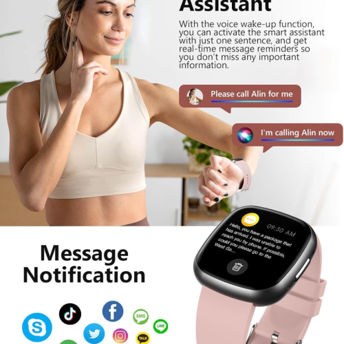 Smart Watch, 1.72" Smart Watch for Men Women, Fitness Tracker with 100+ Sport Modes, IP68 Waterproof, Heart Rate/Sleep/Spo2 Monitor, Activity Tracker