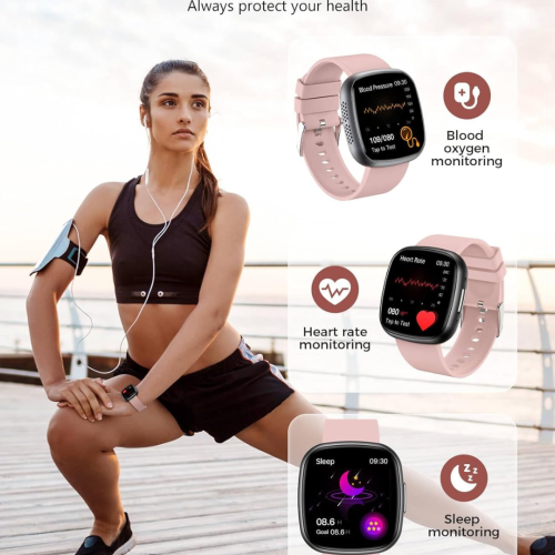 Smart Watch, 1.72" Smart Watch for Men Women, Fitness Tracker with 100+ Sport Modes, IP68 Waterproof, Heart Rate/Sleep/Spo2 Monitor, Activity Tracker