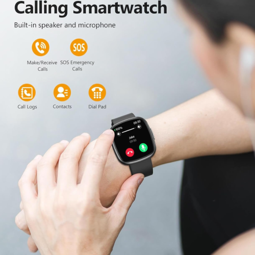 Smart Watch, 1.72" Smart Watch for Men Women, Fitness Tracker with 100+ Sport Modes, IP68 Waterproof, Heart Rate/Sleep/Spo2 Monitor, Activity Tracker