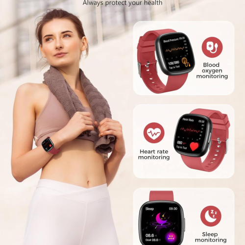 Smart Watch, 1.72" Smart Watch for Men Women, Fitness Tracker with 100+ Sport Modes, IP68 Waterproof, Heart Rate/Sleep/Spo2 Monitor, Activity Tracker