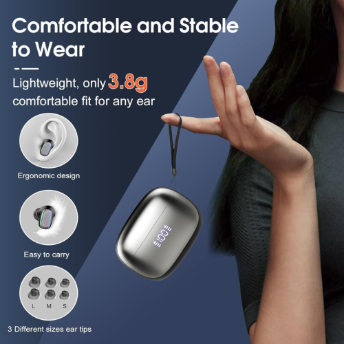 Wireless Earbuds, Bluetooth 5.4 Earbuds Stereo Bass, 40Hrs Playtime Bluetooth Earbuds Built in Noise Cancellation Mic, Bluetooth Headphones in-Ear