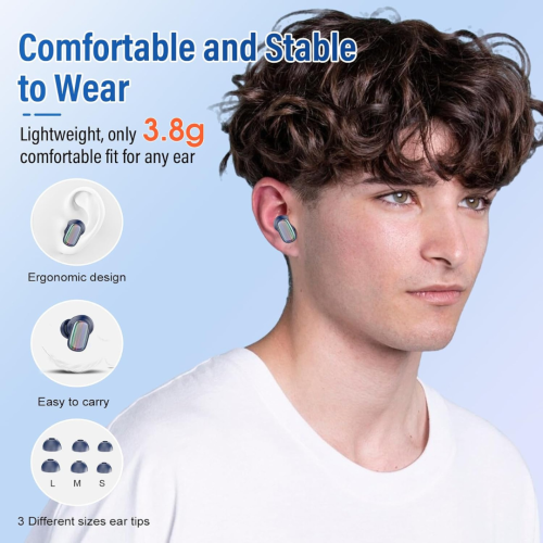 Wireless Earbuds, Bluetooth 5.4 Earbuds Stereo Bass, 40Hrs Playtime Bluetooth Earbuds Built in Noise Cancellation Mic, Bluetooth Headphones in-Ear