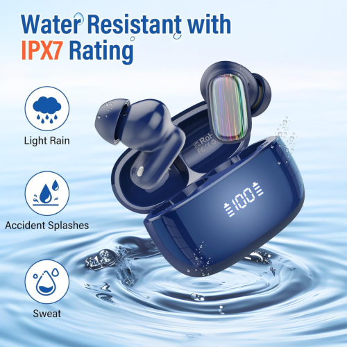 Wireless Earbuds, Bluetooth 5.4 Earbuds Stereo Bass, 40Hrs Playtime Bluetooth Earbuds Built in Noise Cancellation Mic, Bluetooth Headphones in-Ear