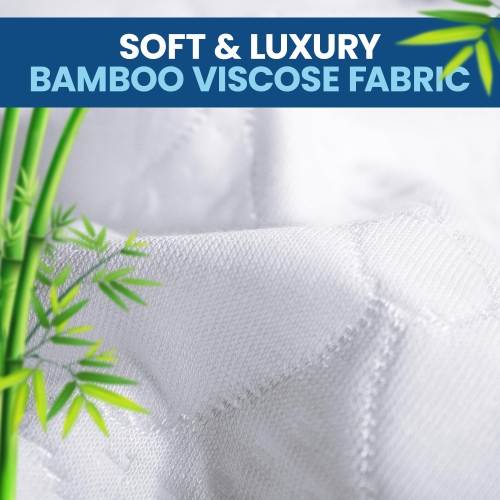 Canadian Linen Bamboo Viscose Waterproof Pillow Protector Zipper Closure Flower Design 20"x26" Standard 2 pack Soft Absorbent Breathable Cooling